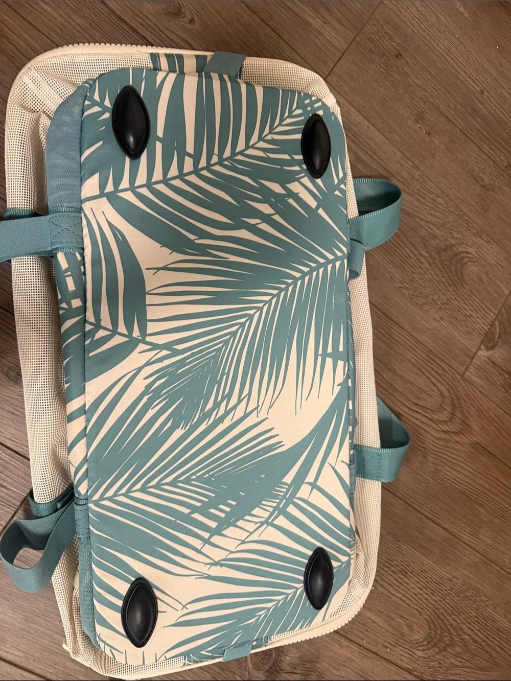 ALOHA Collection Teal Palm Print Beach Tote